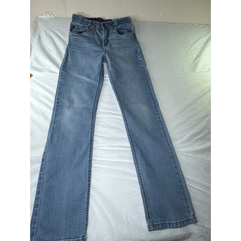 Levi's 514 Straight Fit Jeans‎ Kids Size 16 Reg Blue Excellent Light Wash Denim